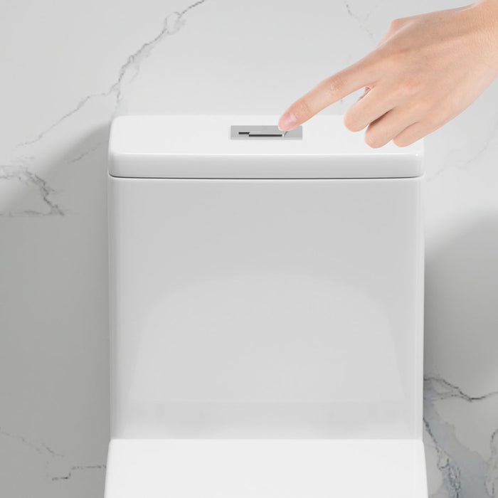 1 Piece Toilet With Dual Flush & Rimless Bowl - Glossy White