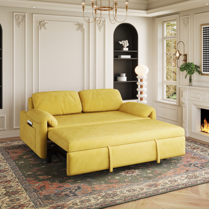Sofa, Dual Purpose Lounge With Retractable Queen Size Bed