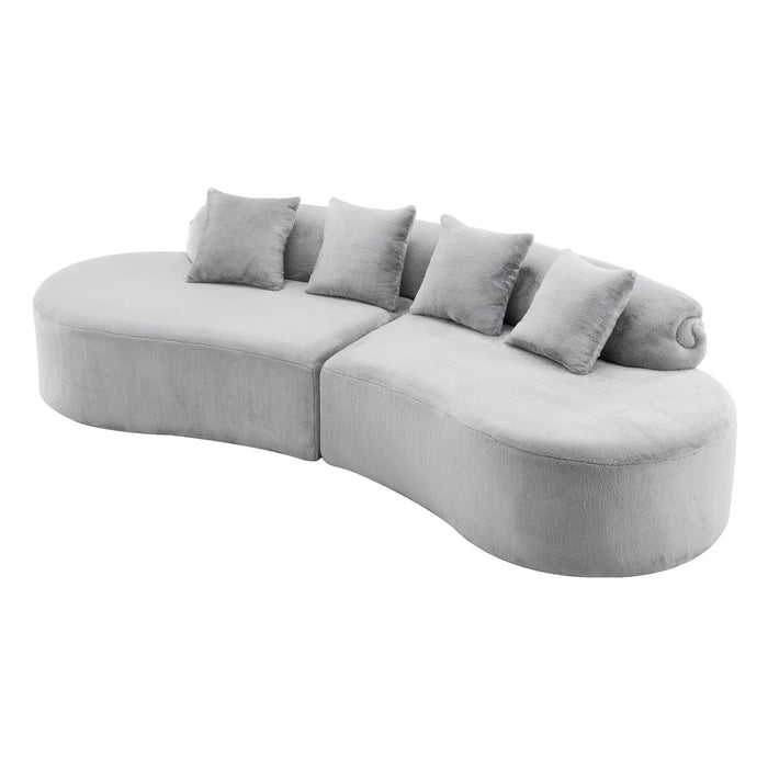 Modern Curved Sofa With Pillows