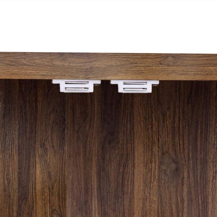 Tall Arched Cabinet With Rattan Doors & Adjustable Shelves