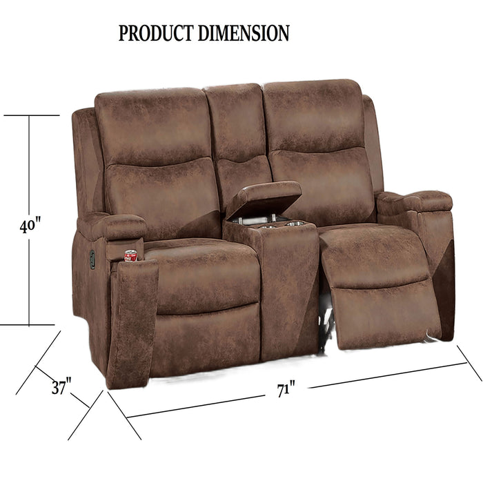Modern Manual Motion Living Room Set & Hidden Cup Holders