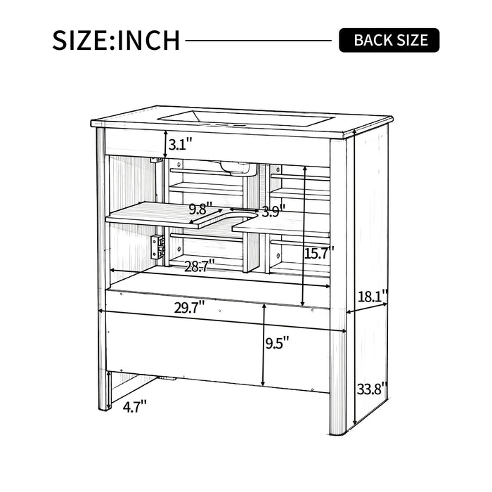 Softened Modern Bathroom Vanity With Sink