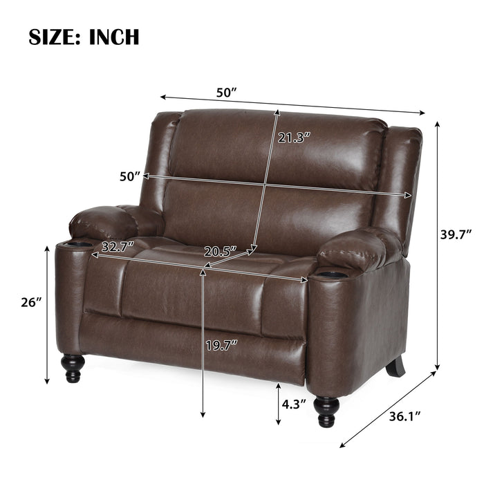 Tufted Design Wide Manual Recliner Chair