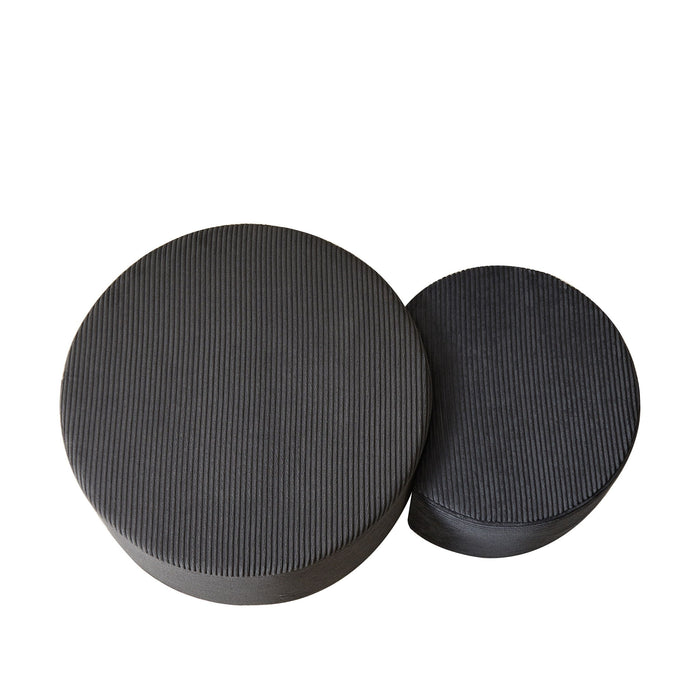 Modern Upholstered Round Coffee Table For Living Room (Set of 2)