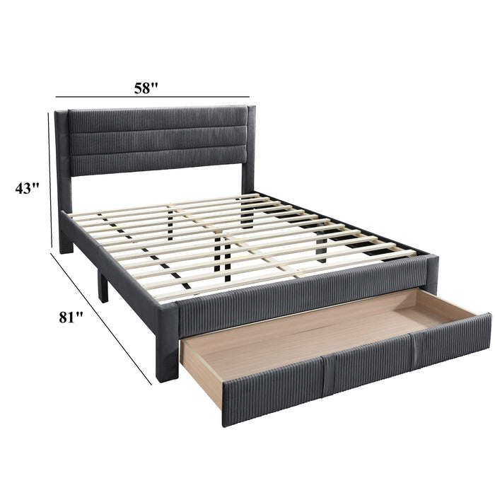 Contemporary Bed With Storage Drawer