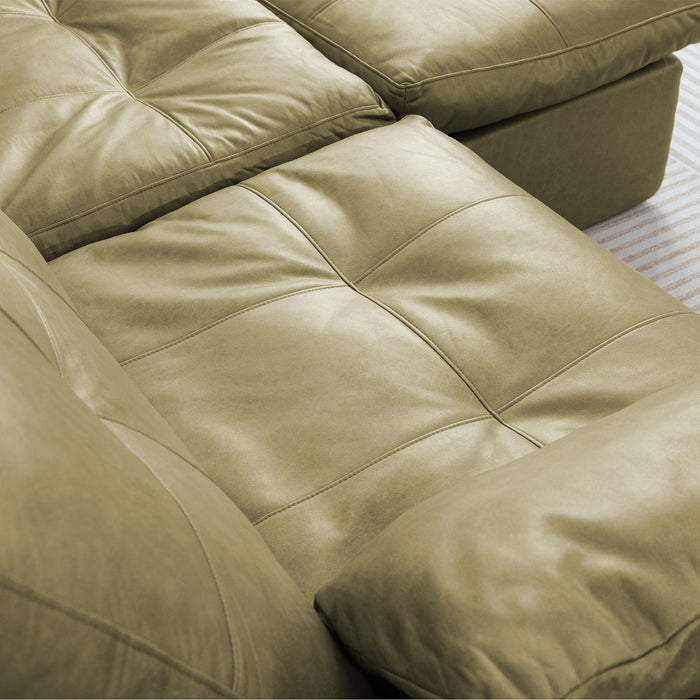L - Shaped Modular 2 Seater Sofa With Movable Ottoman And High Density Sponge Cushions For Living Room