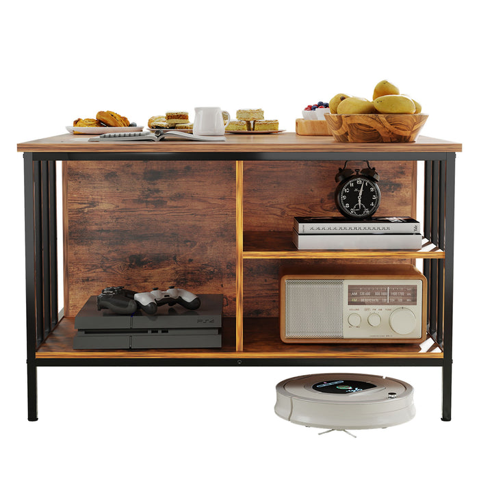 Lift Top Coffee Table With Storage, Adjustable Height Living Room - Black / Brown