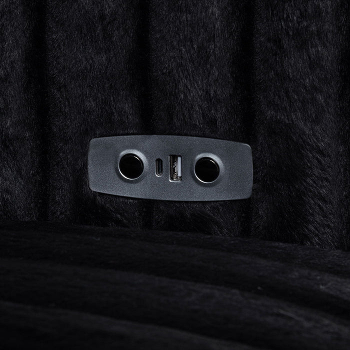 Clifford - Upholstered Dual Power Chaise Sofa - Black