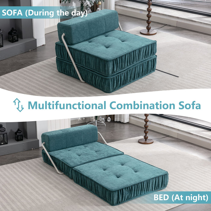 Folding Sofa With Removable Back Cushion, Convertible Futon Sleeper Chair