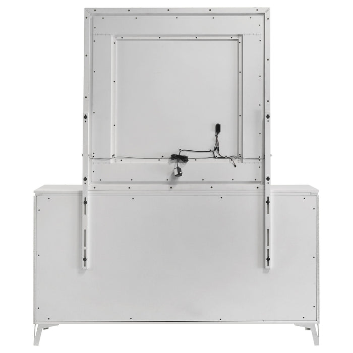 Buckley - 6 Drawer Dresser With Mirror - Gloss White