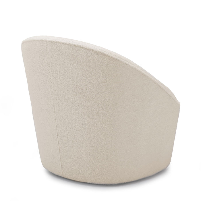 Anson - Swivel Chair With Soft Rounded Back - Off White