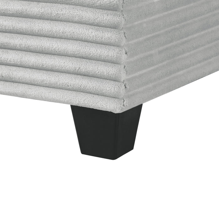 Upholstered U-Shaped Sectional Sofa With Movable Ottoman And Side Storage Pockets