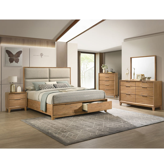 6 Drawer Storage Dresser, Bedroom Furniture - Natural Wood