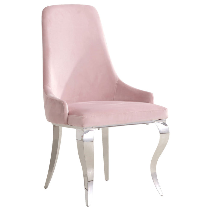 Upholstered Back Dining Chairs (Set of 2) - Pink