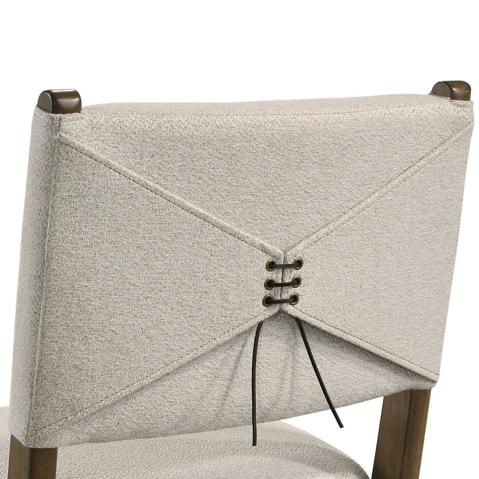 Crispin - 7 Piece Rectangular Dining Table Set With Upholstered Chairs - Brown