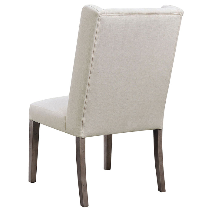 Lily - Upholstered Dining Side Chair (Set of 2) - Beige / Brown