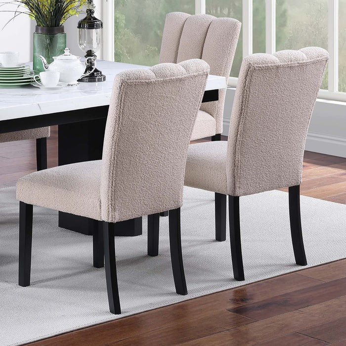 2 Tone Dining Table Set With Upholstered Side Chairs