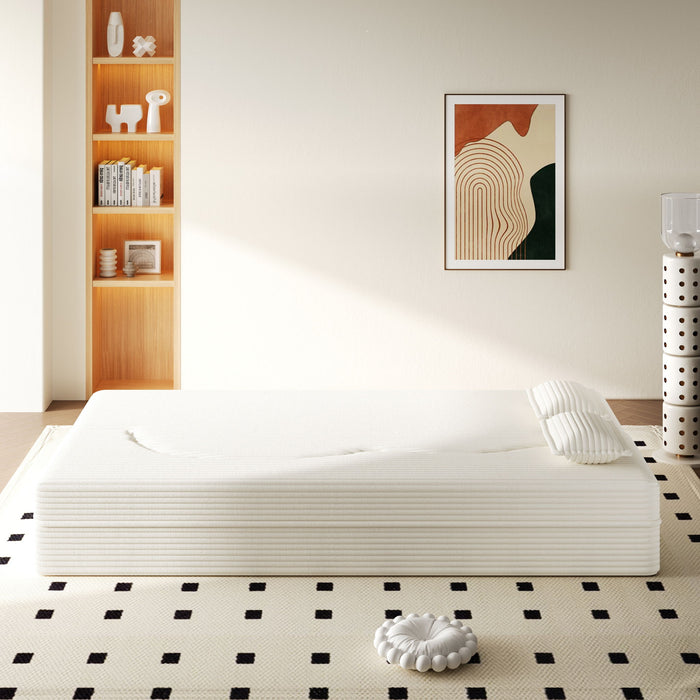 Floor Sofa With 2 Pillows, Convertible Twin Size Mattress For Living Room