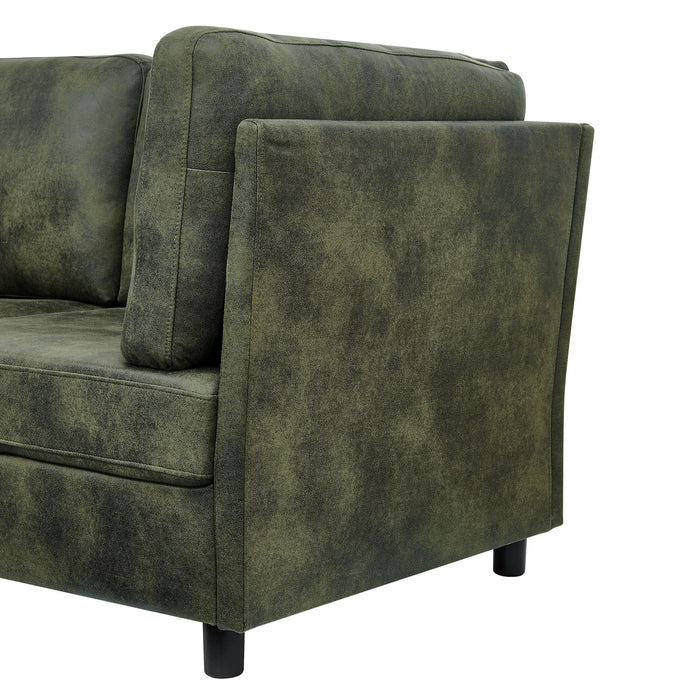 Modular Sectional Sofa With Custom Configuration And Removable Cushions - Olive