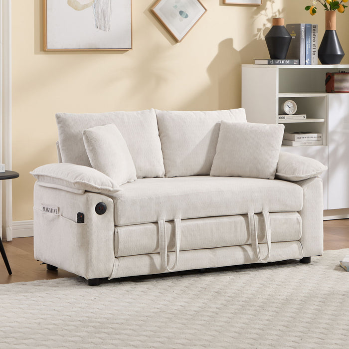 Upholstered Futon Convertible Floor Sofa Bed