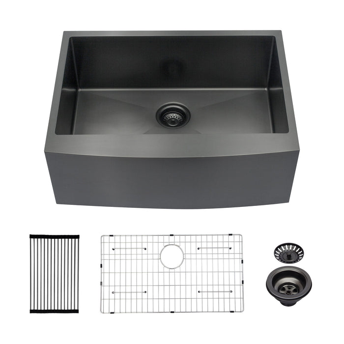 Farmhouse Kitchen Sink, Stainless Steel, Apron Front