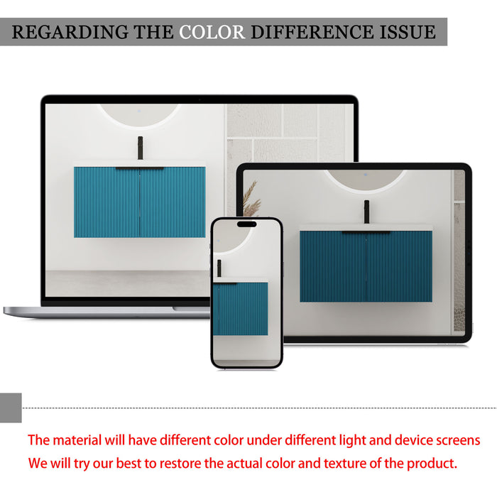 Contemporary Wall Mounted Bathroom Vanity With Resin Double Sink