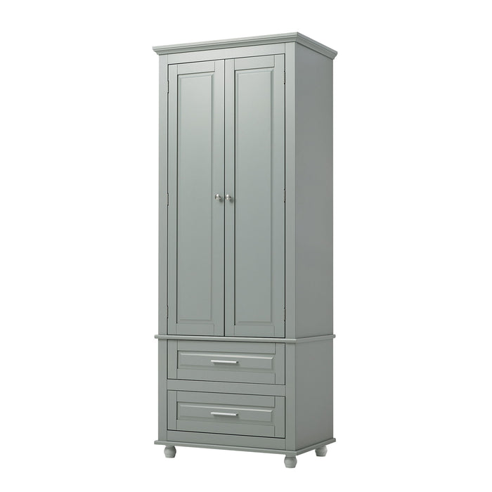 Tall Storage Cabinet With 2 Drawers For Bathroom