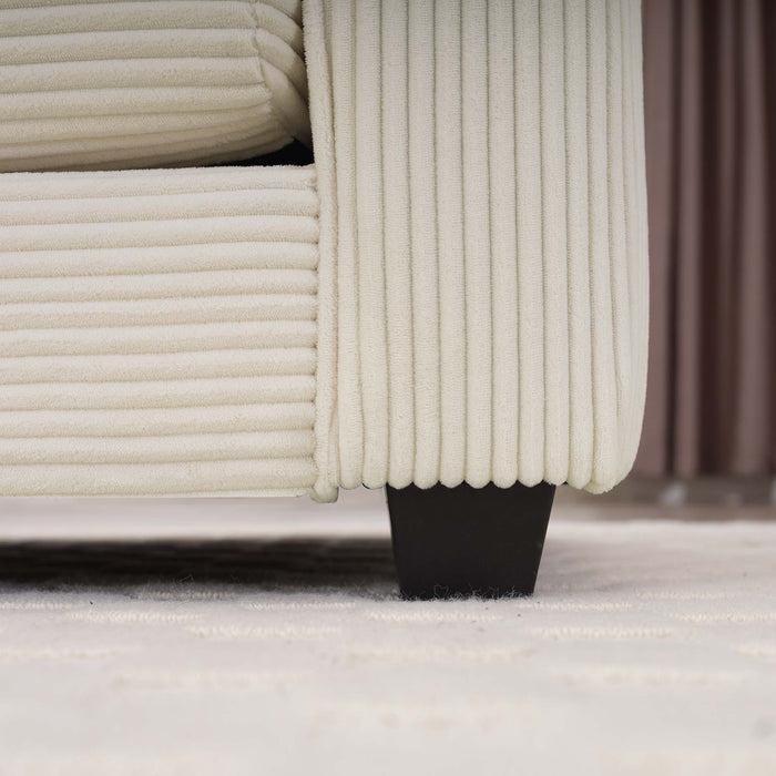 Classic Modern Comfortable Single Chair Deep Seat Sofa With Footstool