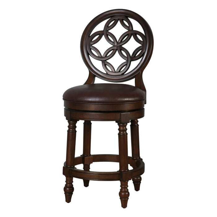 Stool With Back And Swivel Upholstered Seat