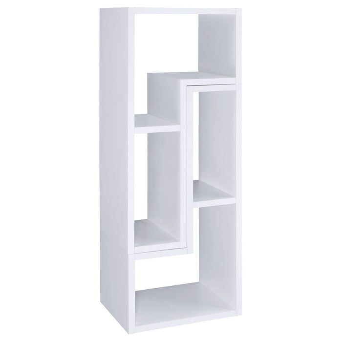 Convertable L-Shaped Bookcase With Open Shelves - White