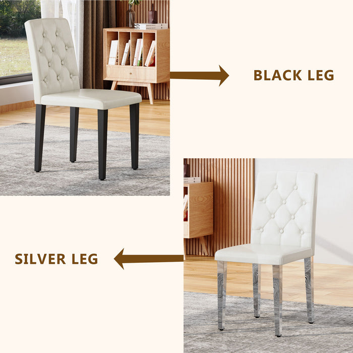 Dining Chairs With Ergonomic Buckle Backrest For Family Dining Rooms