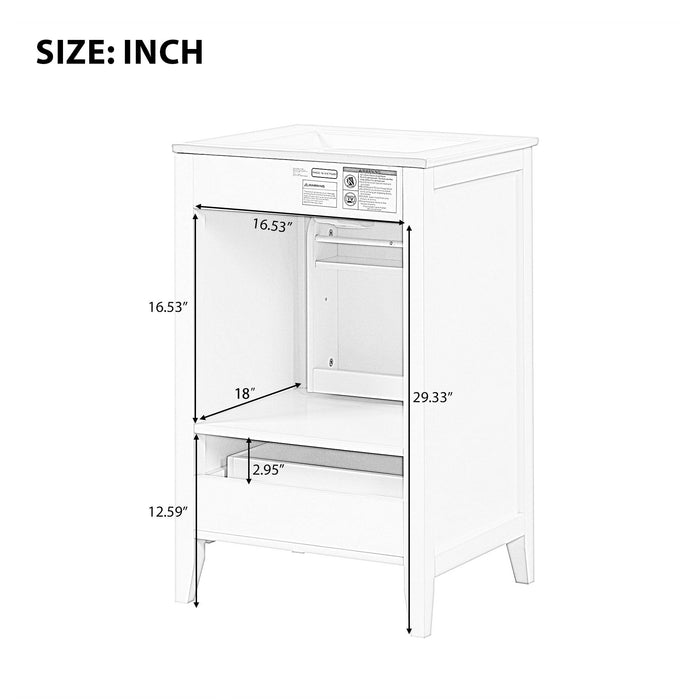 Bathroom Vanity With Sink, Soft Closing Cabinet Door, Storage Rack And Drawer