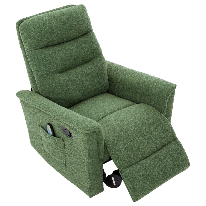 Manual Recliner Chair With 8 Point Massage And Swivel Function