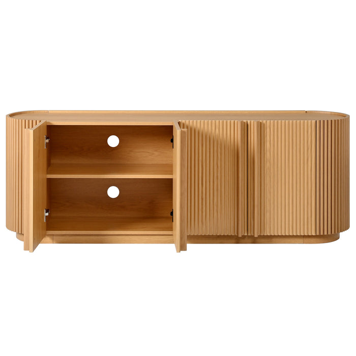 TV Stand With Fluted Tambour Style Door