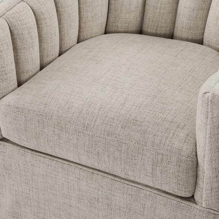 Solitude - Skirted Swivel Accent Chair With Hemp Like