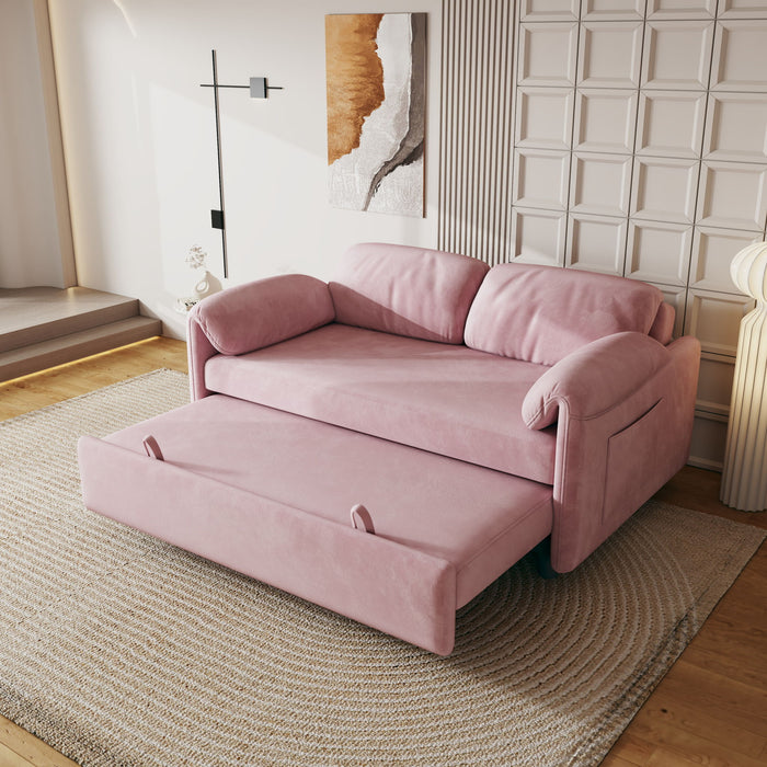 Sofa, Dual Purpose Lounge With Retractable Queen Size Bed