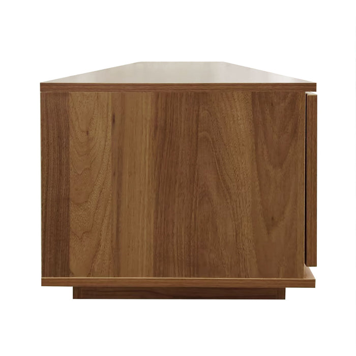 TV Stand With 2 Drawers And Open Shelving - Walnut