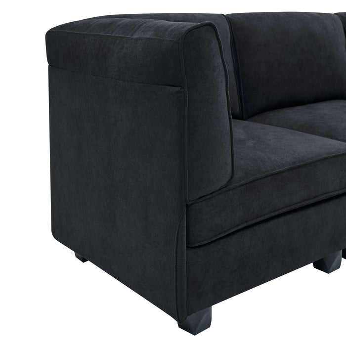 Upholstered Modular Sectional - Black