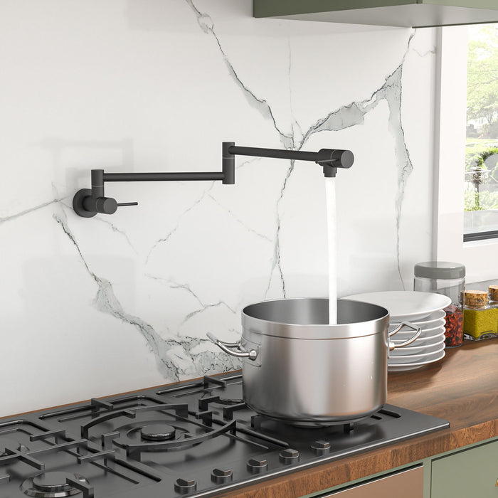Modern Design Pot Filler Faucet Wall Mount Kitchen Sink, Folding Stretchable