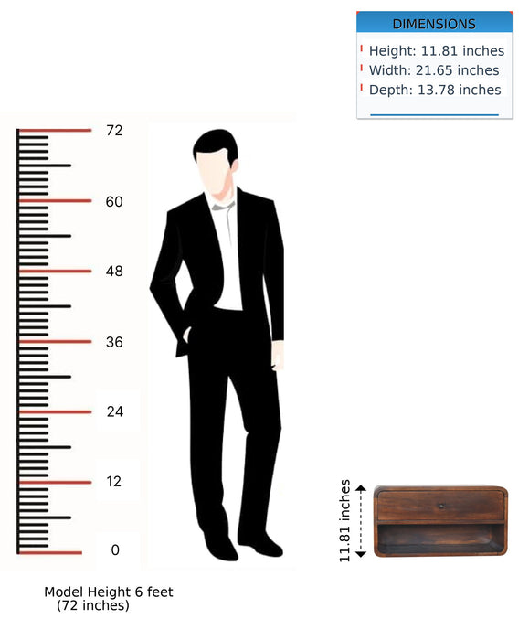 Curve Upper Slot Floating Nightstand