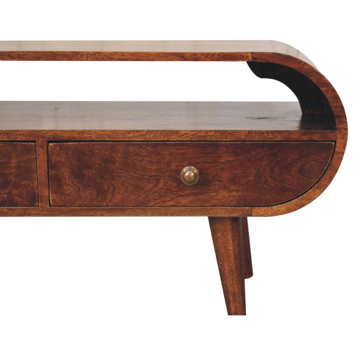 Solid Wood Circular TV Stand