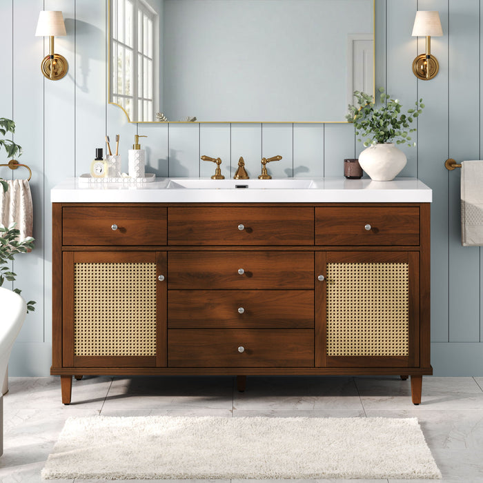 Bathroom Vanity With Sink, 5 Legs, Soft Close Drawers