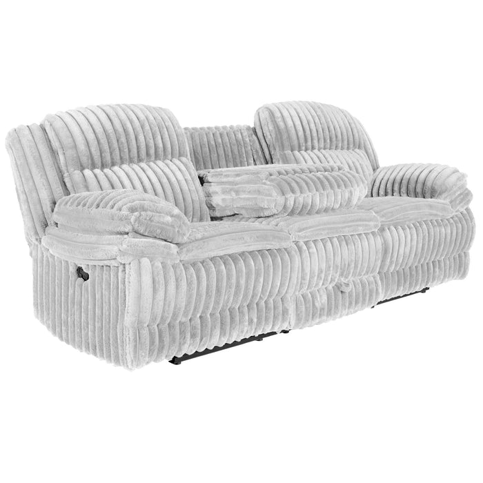 Motion Recliner Sofa With Fold-Down Table, Manual Recline, Charging Station & Cup Holders