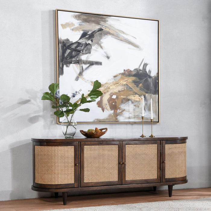 Teresa - 4 Door Buffet - Walnut / Natural Brown