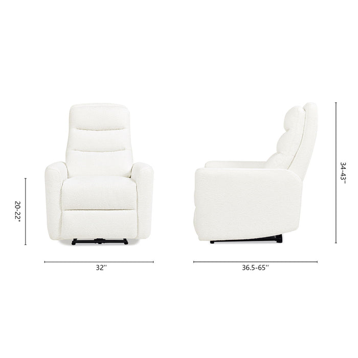 Bloomy - High Back Power Recliner Motion Chair - Chiffon White