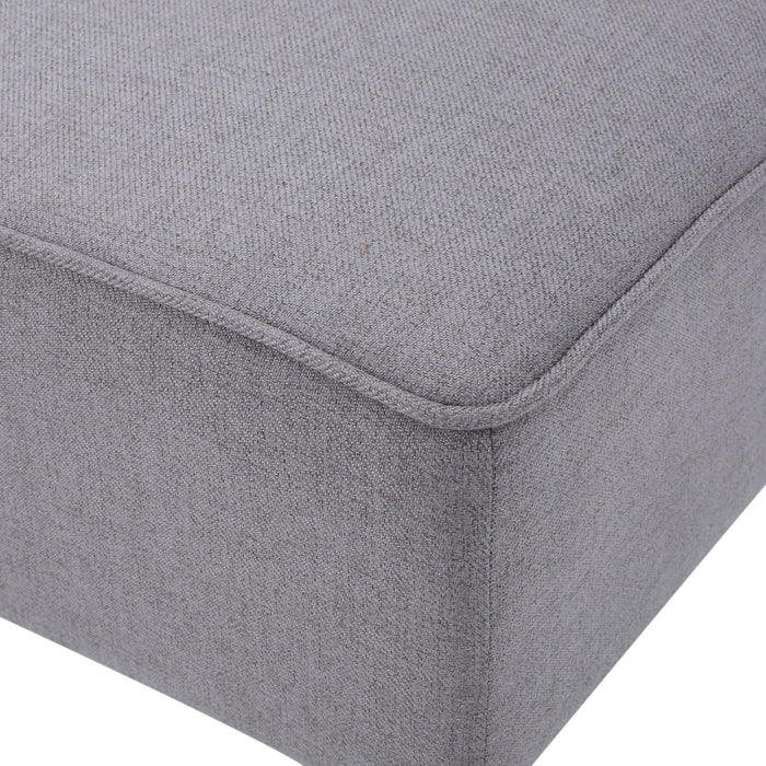 Contemporary Loveseat With Upholstered Fabric And Birch Wood Legs - Light Gray