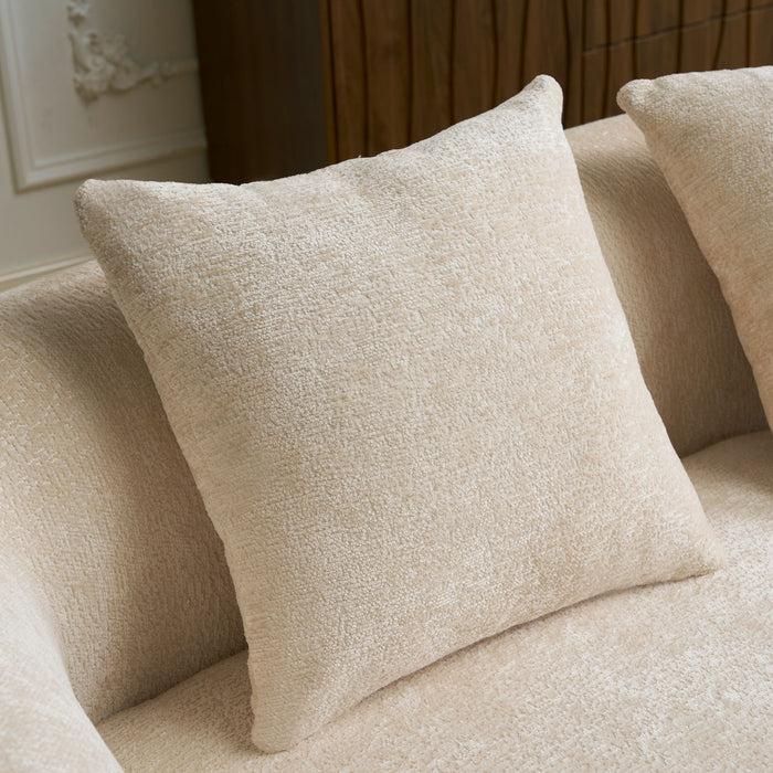 Modular L-Shape Sectional Sofa With Curved Chaise