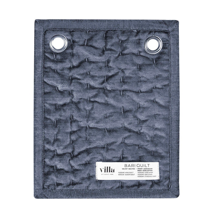 Bari - Velvet Quilt - Sea Fog