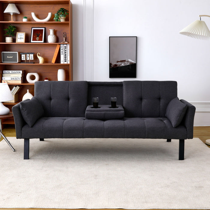 Sofa Bed With Foldable Design And Cup Holder