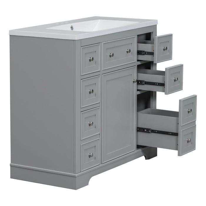 Modern Bathroom Vanity With Sink Combo, 6 Drawers And 1 Cabinet